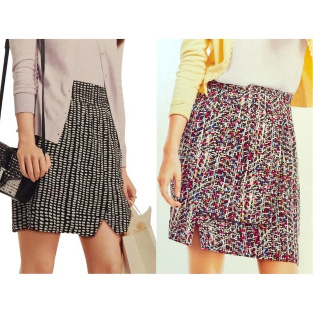 This is a CAbi mini skirt, multicolored